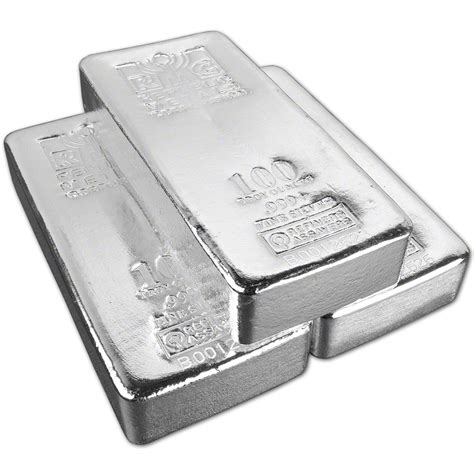 Three 3 100 Oz Rmc Silver Bar Republic Metals Corp Pour 999 W