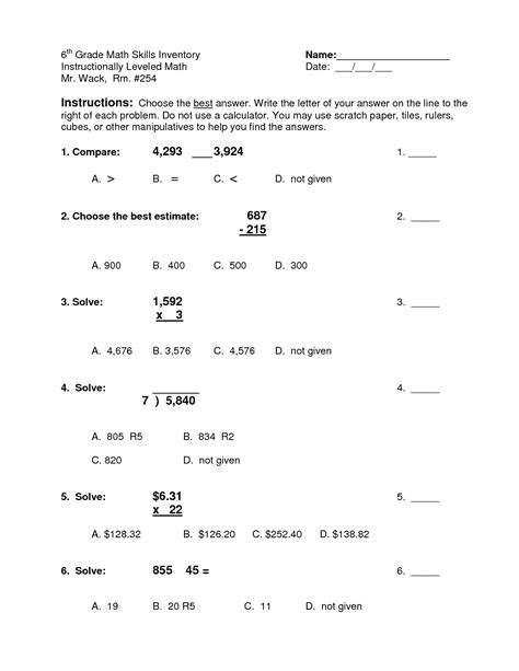 Hard 6th Grade Math Worksheets Printable Worksheets And 17 Best