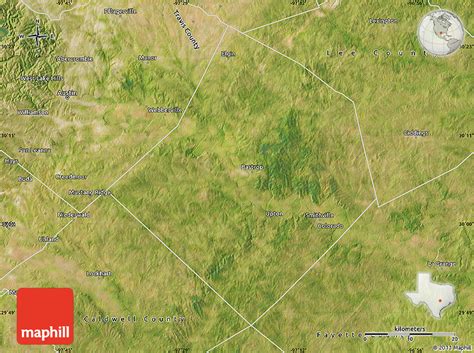 Satellite Map Of Bastrop County