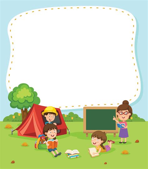 Empty Banner Template With Kids Summer Camp Illustration 22994554