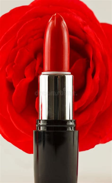 Red Rose And Lipstick Stock Photo Image Of Lipstick 43460990