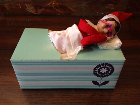 Elf On The Shelf Napping In A Tissue Box Elf On The Shelf Tissue Boxes Elf