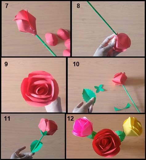 Cara Membuat Bunga Mawar Dari Kertas Origami Prakarya Sd