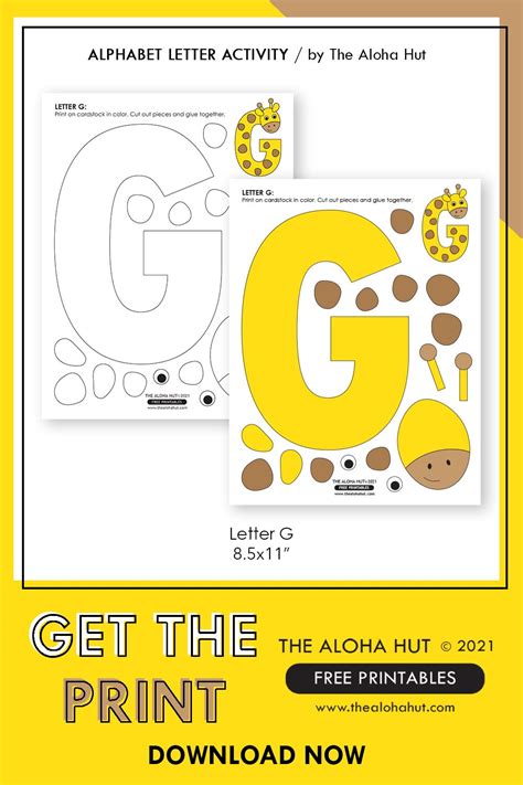 Alphabet Letter Crafts Letter G Free Printable 5 By The Aloha Hut