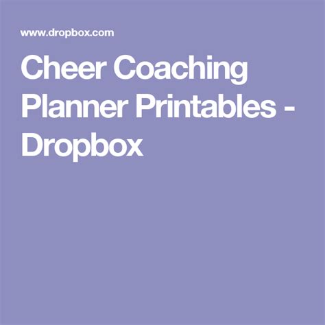 Cheer Coaching Planner Printables Dropbox Coaching Cheer Cheer Mom