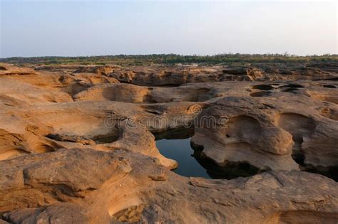 Stone Mountain At Sam Phan Bok Grand Canyon Of Thailand Stock Photo