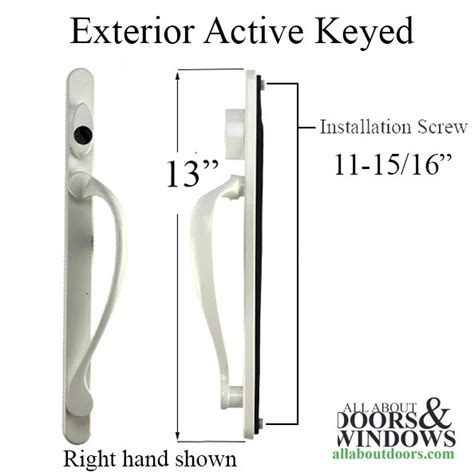 Elevate Series Sliding French Door Handle Exterior Active Keyed Rh