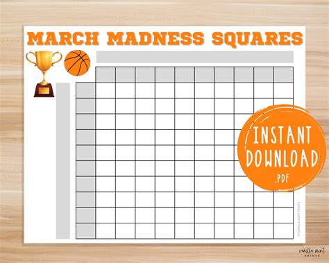 Printable March Madness Squares Printable World Holiday