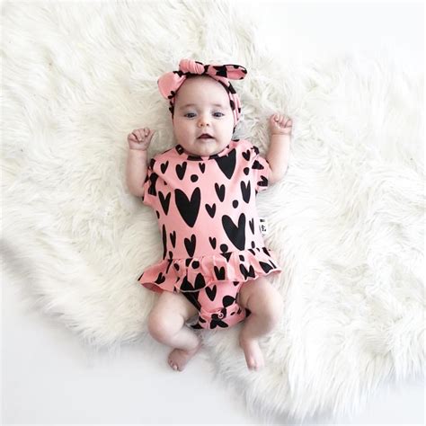 Newborn Baby Girl Bodysuit Cute Baby Clothes Heart