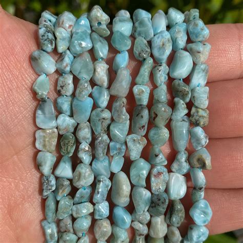 Blue Larimar Nuggets Beads Grade Ab Natural Gemstone Beads Sold