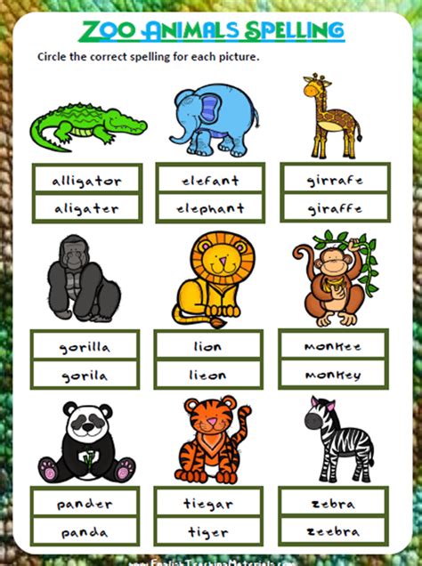 Animals At The Zoo English Esl Worksheets For Distance Learning And 1ac