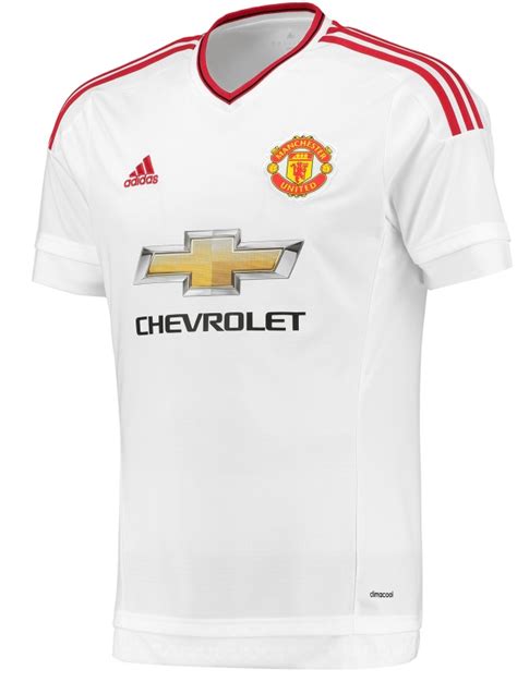 Since 1975 united have often worn black shorts with their red shirts when playing away from home to avoid colour clashes. New Manchester United Away Kit 15/16- White MUFC Jersey ...