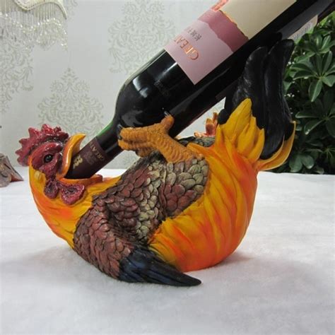 Buy Creative Rooster Statue Wine Bottle Holder