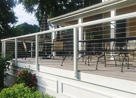 White Aluminum Cable Railing System In Oconomowoc Wi Traditional