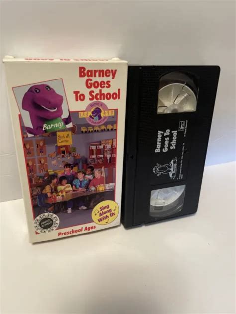Barney Barney Goes To School Vhs 1990 Original Cover Very Rare 20