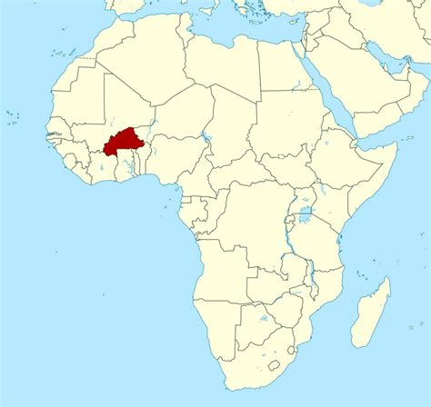 Detailed Location Map Of Burkina Faso In Africa Burkina Faso Africa