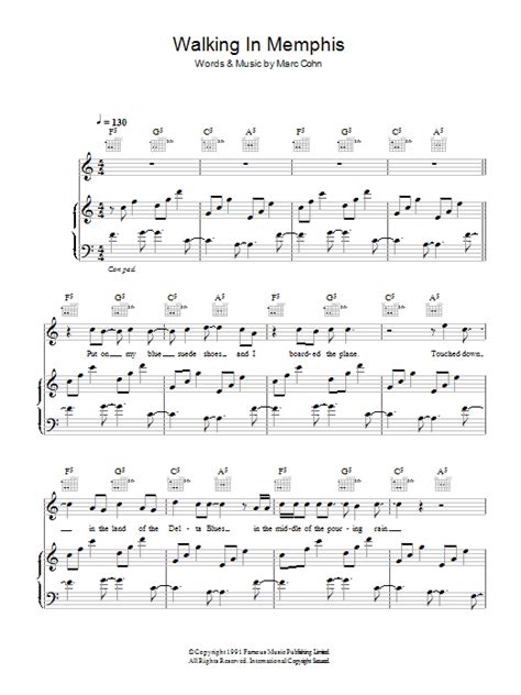 Then i'm walking in memphis i was walking with my feet ten feet off of beale walking in memphis but do i really feel the way i feel? Walking In Memphis | Sheet Music Direct