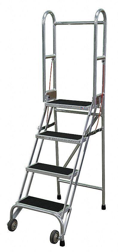 Cotterman 4 Step Folding Rolling Ladder Antislip Vinyl Step Tread 70