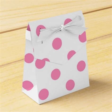 Pink Polka Dot Pattern Tent Favor Box Pink Favours Wine T Boxes