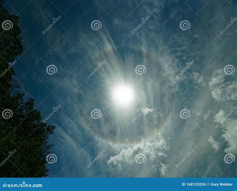 Ice Crystal Halo Around The Sun Kahurangi National Park New Zealand