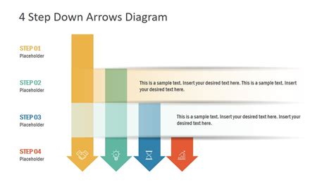 4 Step Down Arrows Powerpoint Template Slidemodel