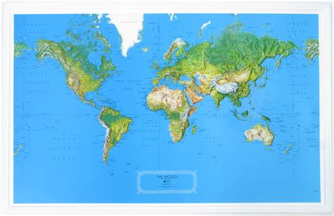 Hubbard Scientific Raised Relief Map World Ncr 34 X 22 Hubbard