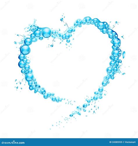 Water Splash Heart Stock Vector Illustration Of Hygiene 24385935