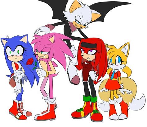 Sonic Characters But Gender Swap And Ships Sonica And Lanuckles And Creamy And Flames And Fire