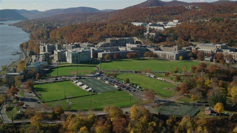 6k Stock Footage Aerial Video Of Circling West Point Military Academy