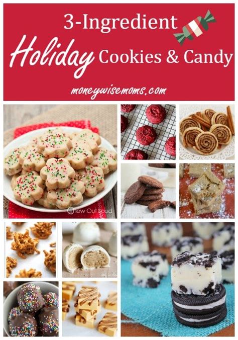 Christmas cookies that are delicious and beautiful and only take 4 ingredients to make! 3-Ingredient Holiday Cookies & Candy - Moneywise Moms