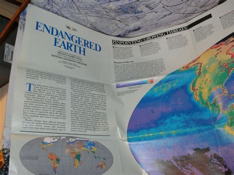 1988 National Geographic Map Of The Endangered Earth World Map