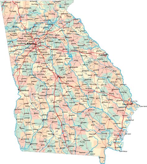 Map Of Florida And Georgia Highways Faythe Theresina