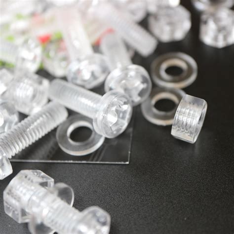 60 X Transparent Clear Acrylic M6 X 30mm Nuts And Bolts Acrylic Plastic
