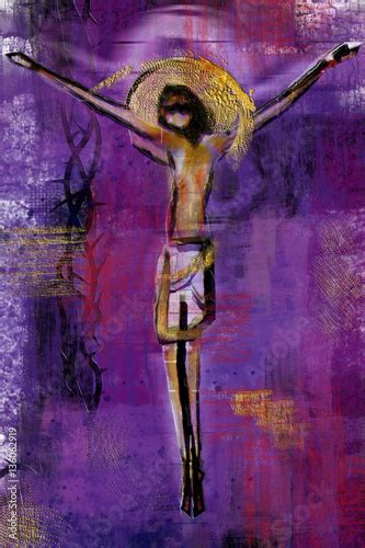 Jesus Christ On The Cross Abstract Artistic Modern Background Stock