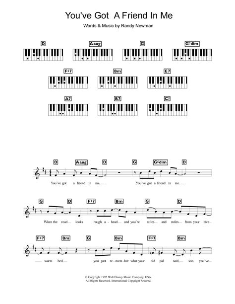 Randy Newman Youve Got A Friend In Me From Toy Story Sheet Music