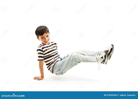 Boy Fall Down On White Stock Photo Image Of Innocent 67693184