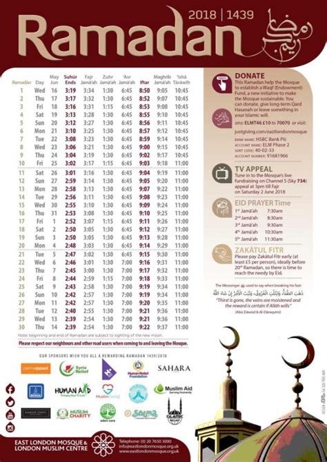 It is filled with my daily activities and whom i break fast with. Ramadan 2018 timetable for the UK: Don't forget the prayer ...