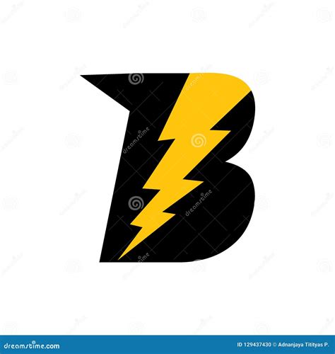 Letter B Thunder Bolt Logo Vector Stock Vector Illustration Of Letter