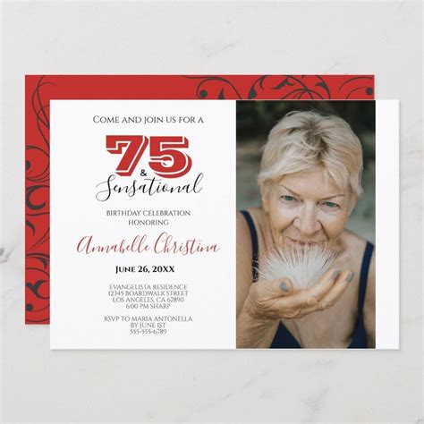 Surprise Party 75th Birthday 75 And Sensational Invitation Zazzle