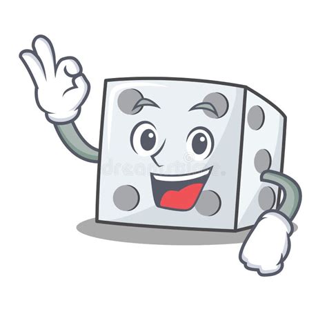 Okay Dice Character Cartoon Style Stock Vector Illustration Of Cube