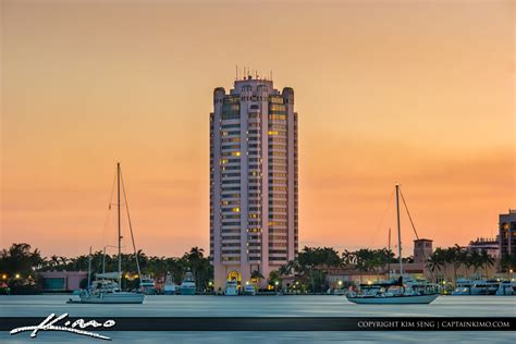 Boca Raton Resort Sunset Lake Boca Royal Stock Photo