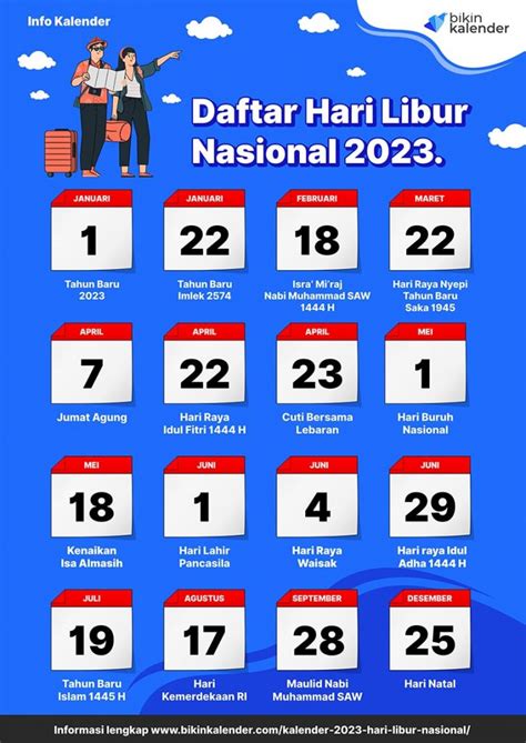 Kalender 2023 Daftar Lengkap Hari Libur Nasional Indonesia