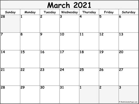 March 2021 monthly calendar has been specially designed in customizable format in which spaces are left which can be edited by user separately. Free Printable Calendar March 2021 in 2020 | Blank monthly ...