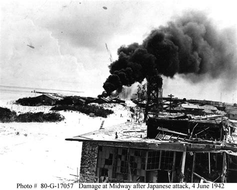 Battle Of Midway Damage On Midway From The 4 June 1942 Air Attack