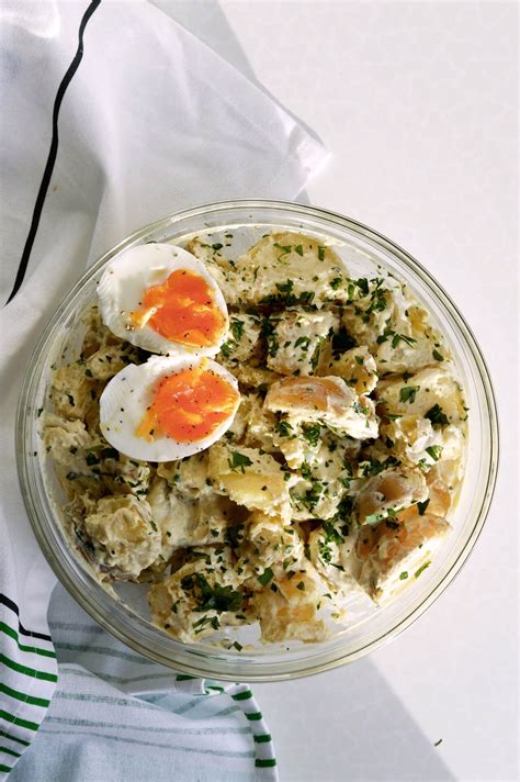 Potatoes, coarse salt, salt, red onion, english mustard, pepper and 3 more. Mustard sour cream potato salad with parsley | Recipe ...
