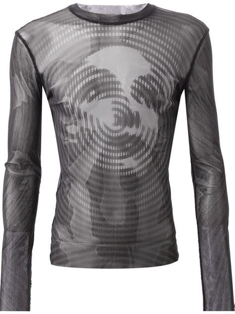 Jean Paul Gaultier Printed Sheer T Shirt In Gray For Men Grey Lyst