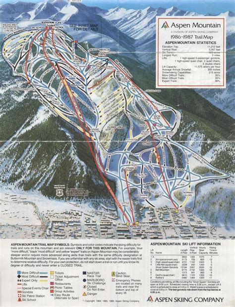 Published In 1986 At Aspen Mountain Aspen Mountain Trail Maps Aspen