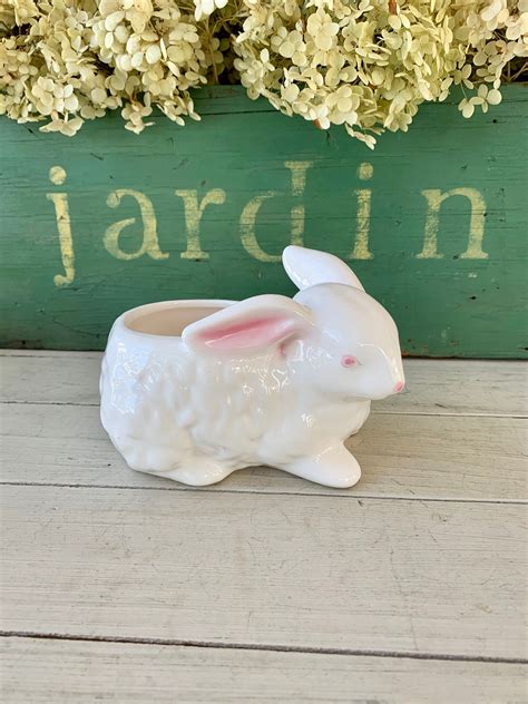 Ceramic Planters Ceramic Bowls Cute Bunny Bunny Rabbit Pink Fish