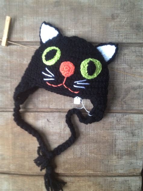 Cat Hat Black Cat Hat Crochet Black Cat Hat