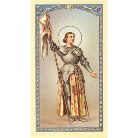 Saint Joan Of Arc Laminated Prayer Card Discount Catholic Products